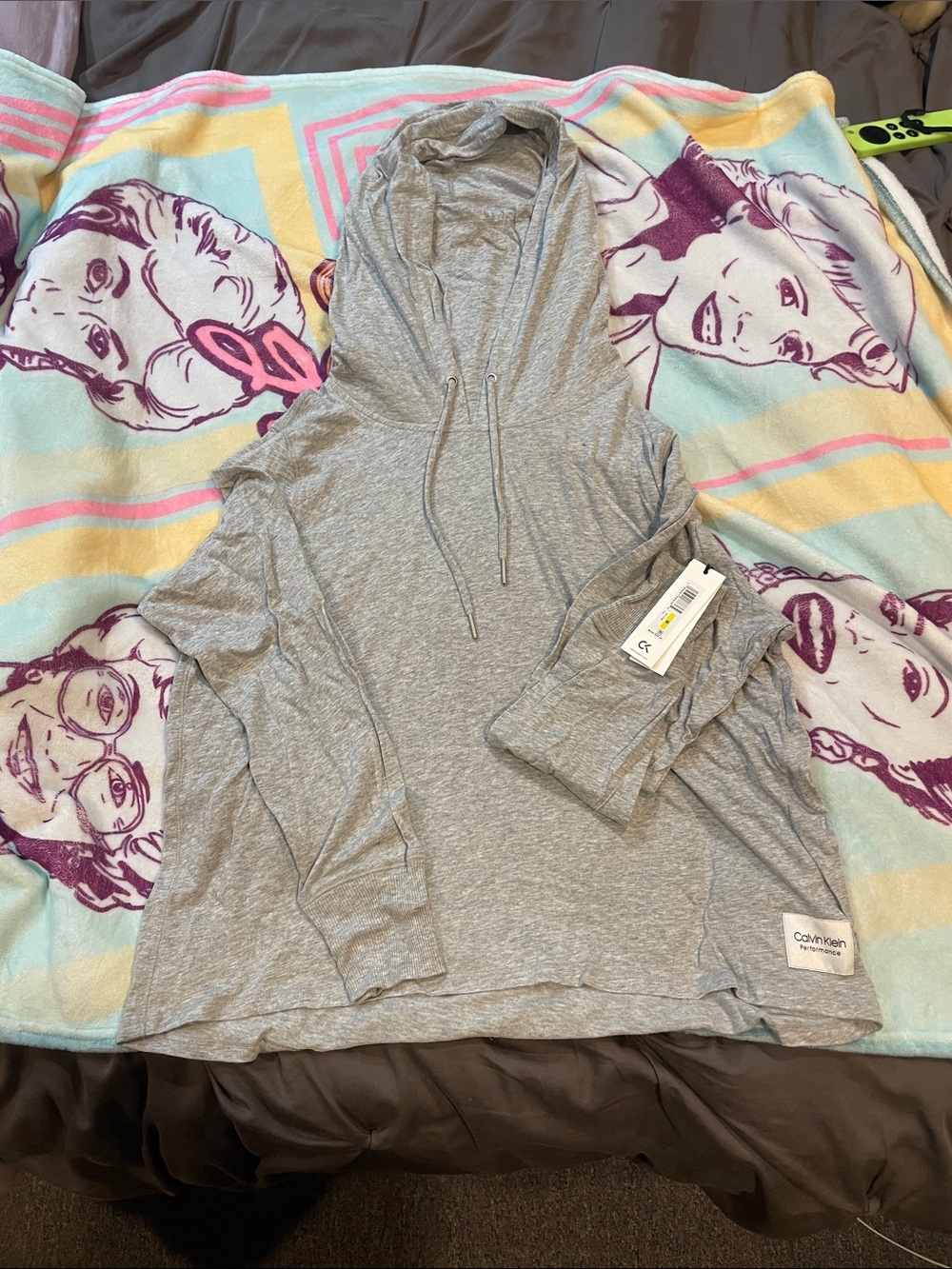 Calvin Klein Light Gray Hooded Long Sleeve Pullover